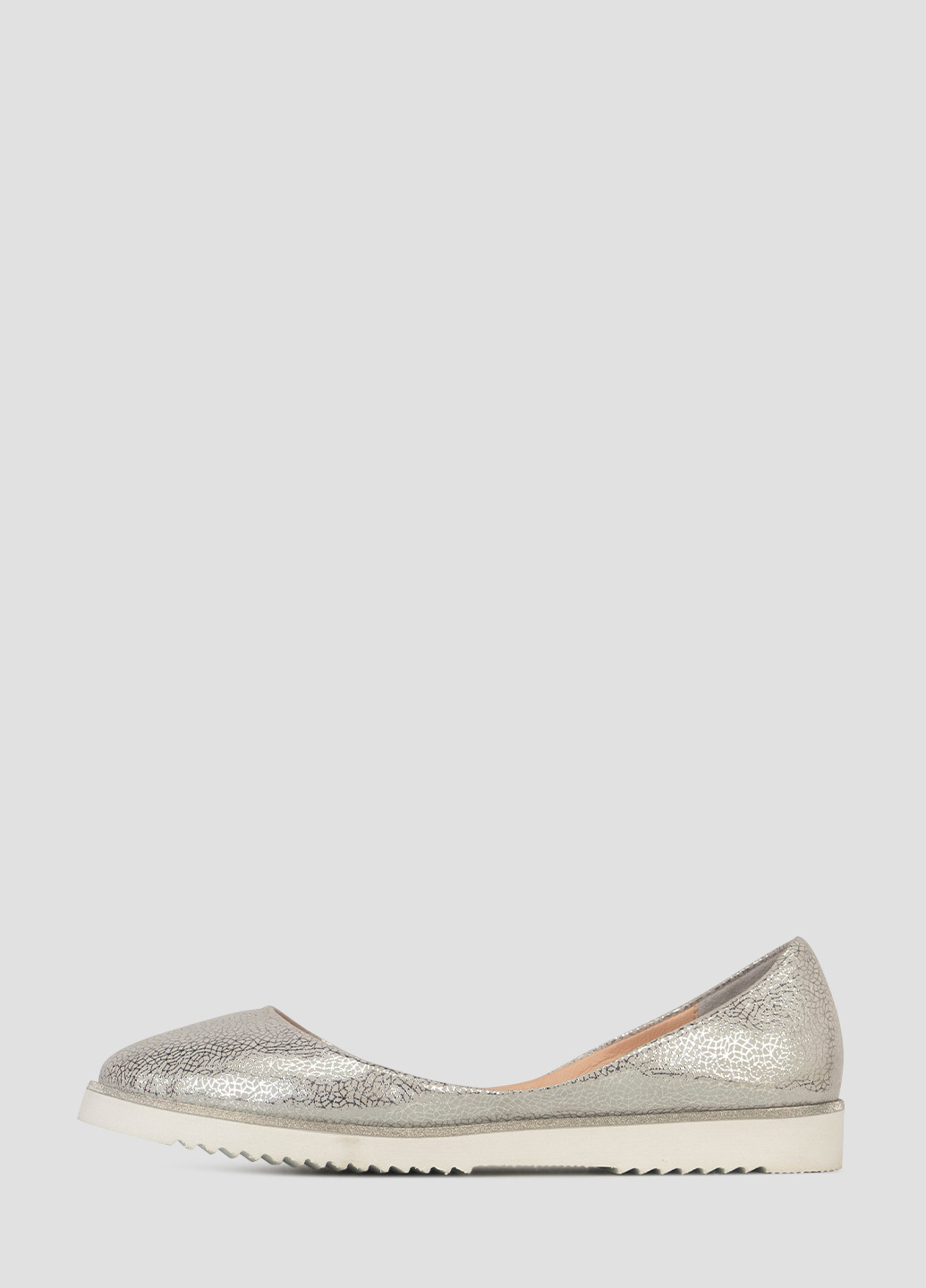 Жіночі балетки Viscala | срібні однотонні гліттер, біла підошва натуральна шкіра (300424906)