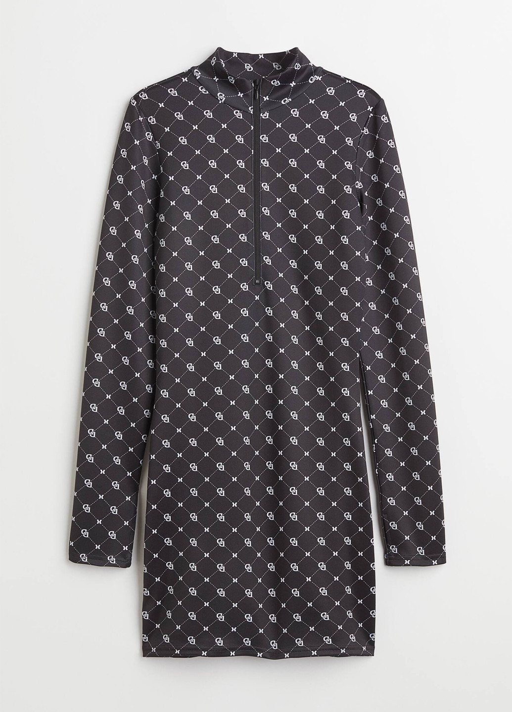 Черное кэжуал платье футляр H&M в клетку