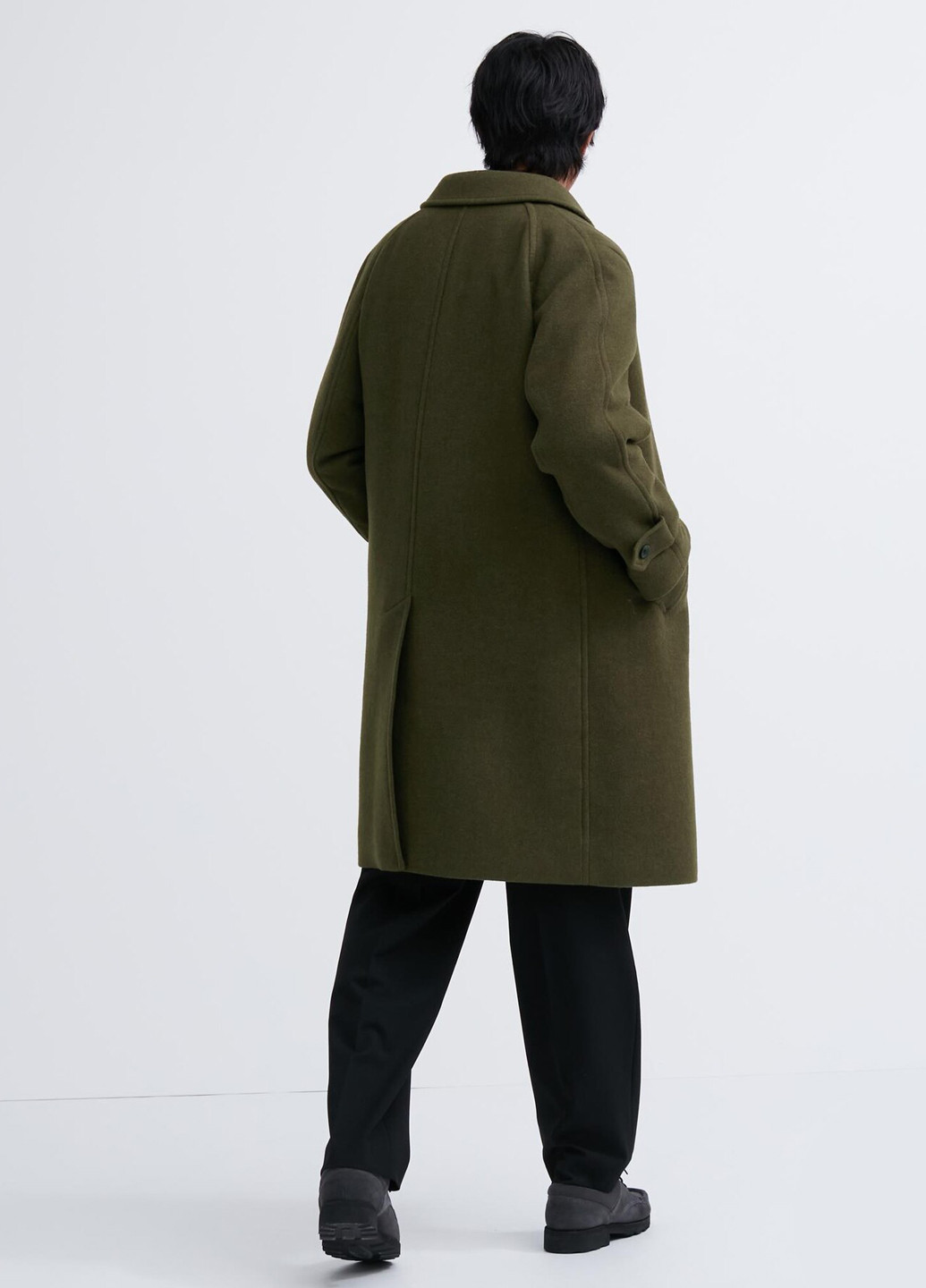 Зеленое демисезонное Пальто однобортное Uniqlo