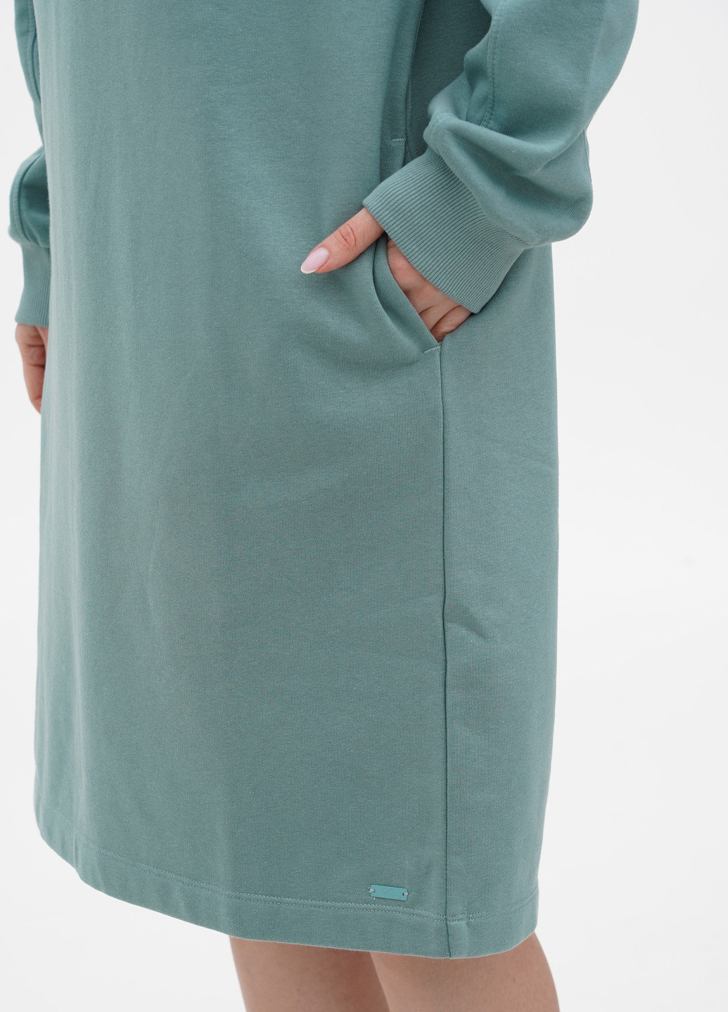 Светло-бирюзовое кэжуал платье платье-свитшот S.Oliver однотонное