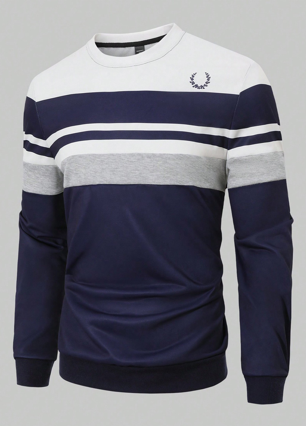 Темно-синій світшот Manfinity смужка без декору (364099714)