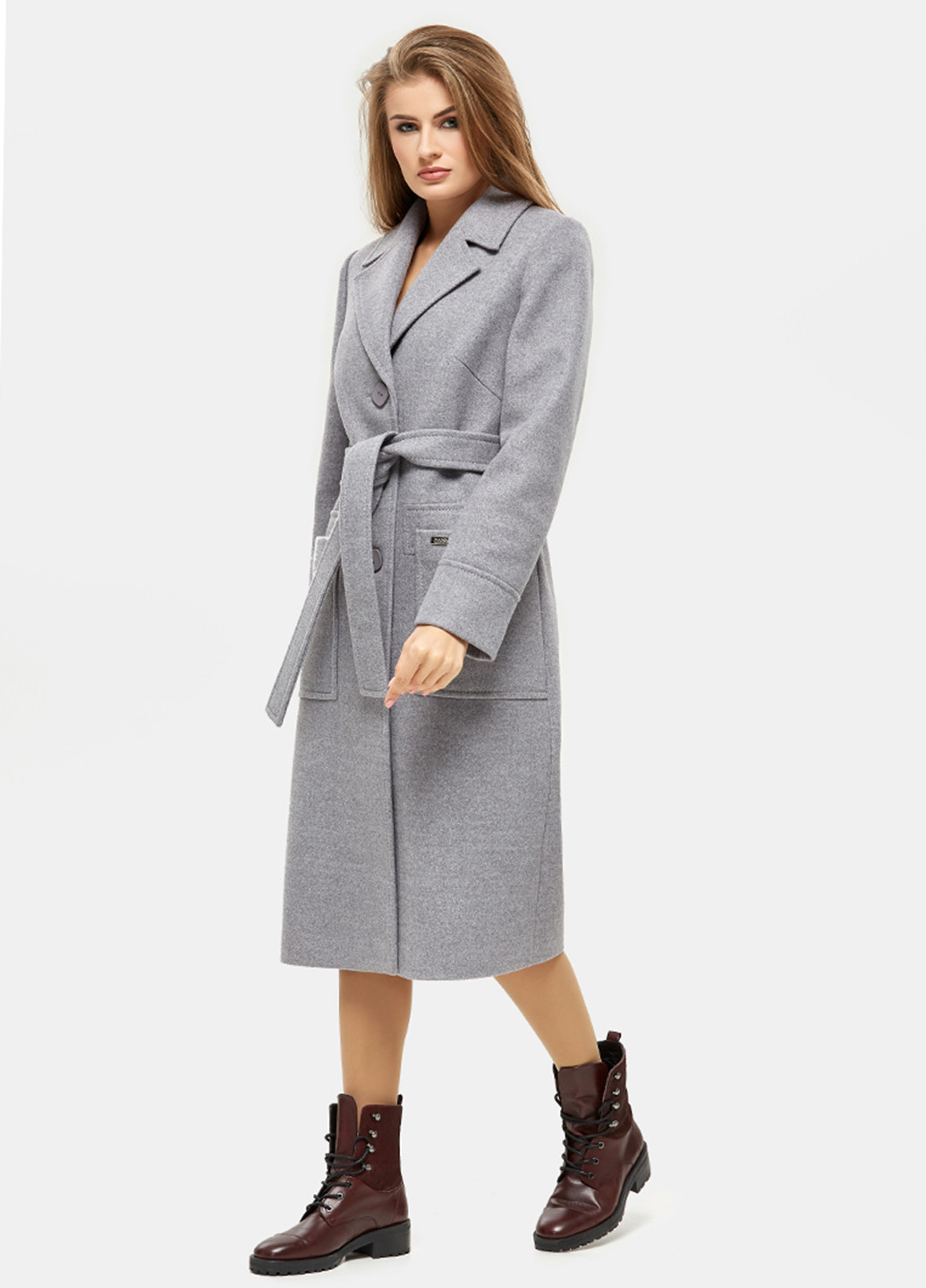 Сіре демісезонне Пальто однобортне DANNA