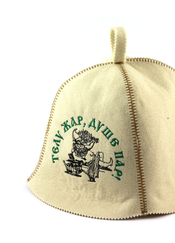 Банна шапка "Тіла жар, душі пар", штучне хутро, білий (LA-375) Luxyart (252611394)