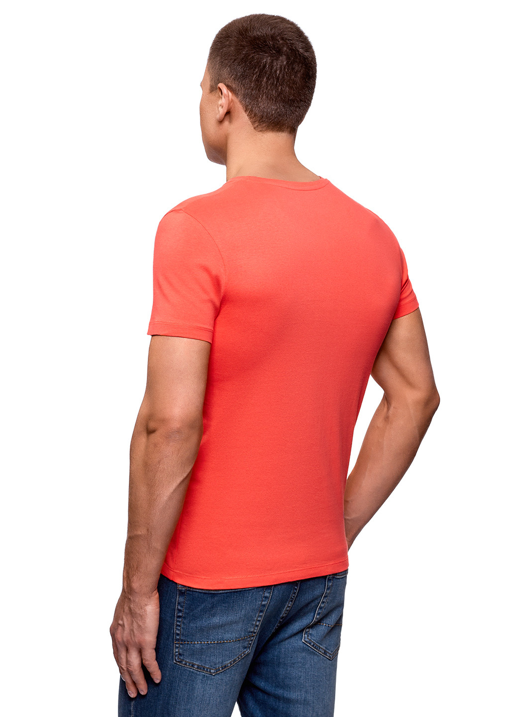 Оранжевая футболка Oodji