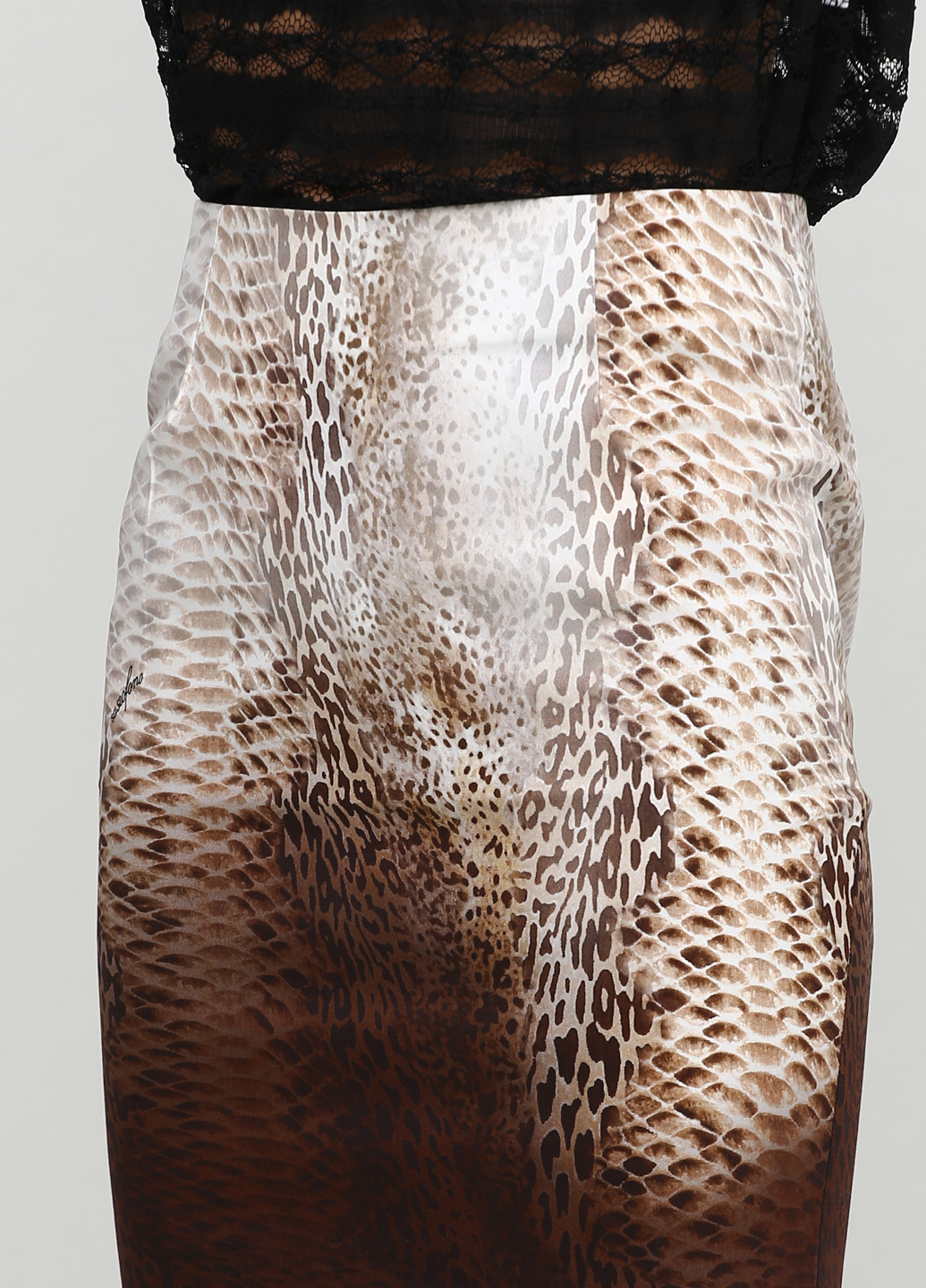 Коричневая кэжуал с анималистичным узором юбка Sassofono мини