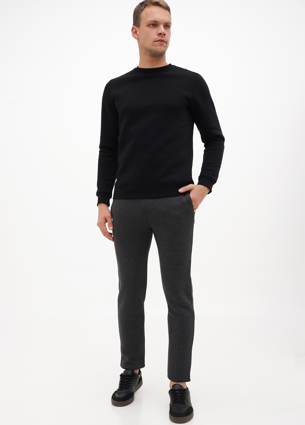 Темно-серые спортивные зимние прямые брюки BEKI