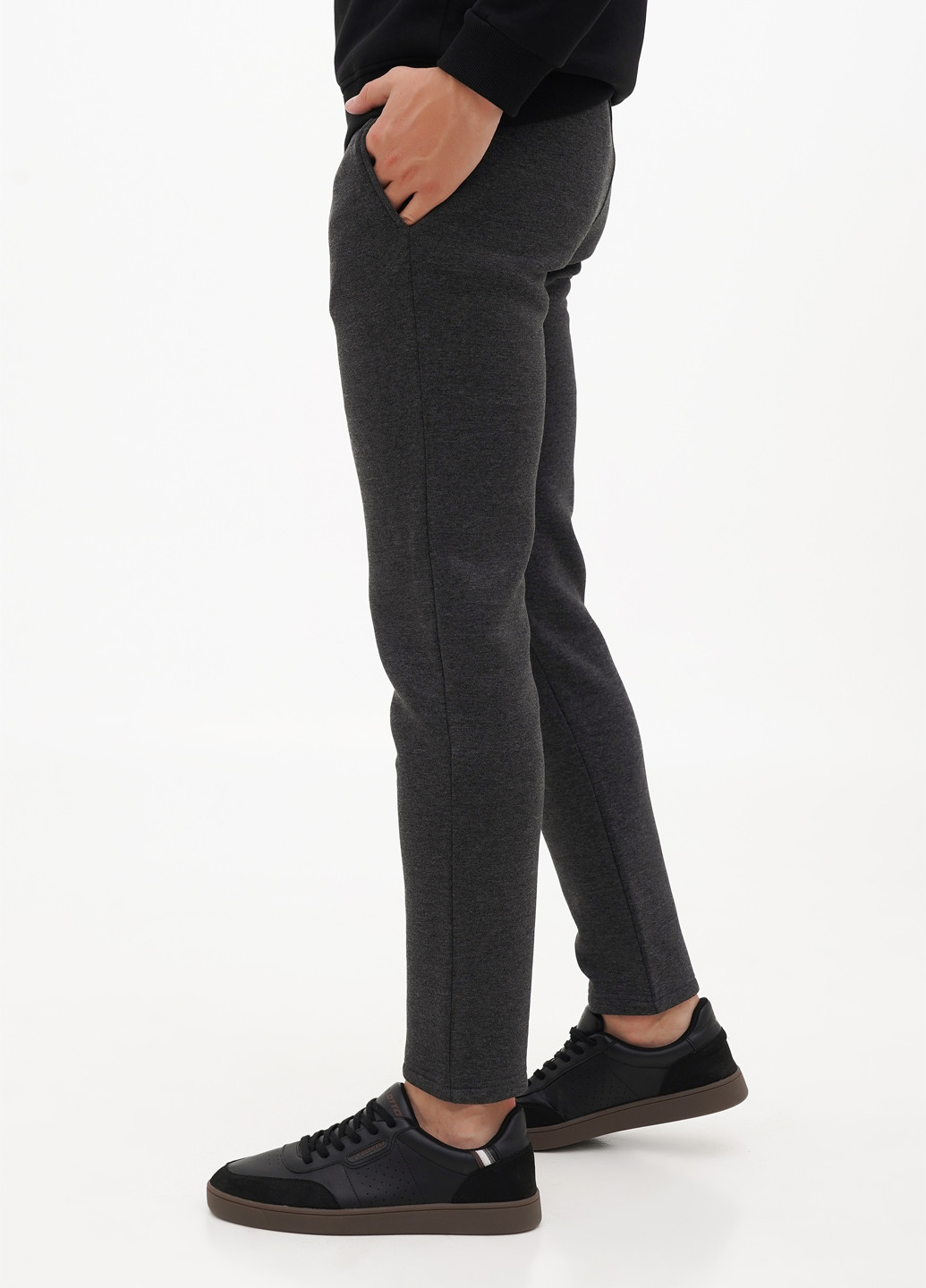 Темно-серые спортивные зимние прямые брюки BEKI