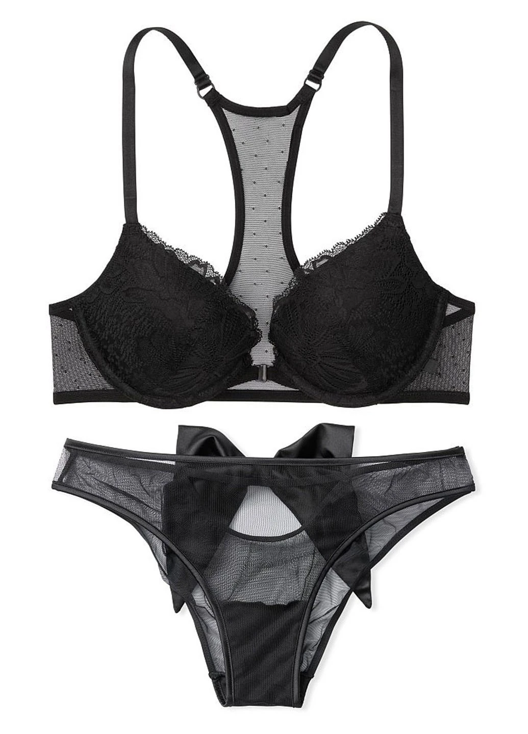 Чорний демісезонний комплект (бюстгальтер, труси) Victoria's Secret