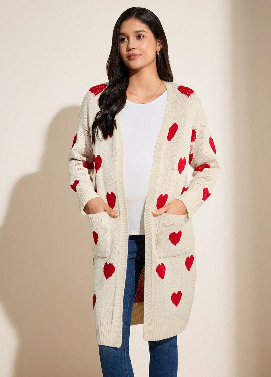 Бежевый демисезонный кардиган SHEIN