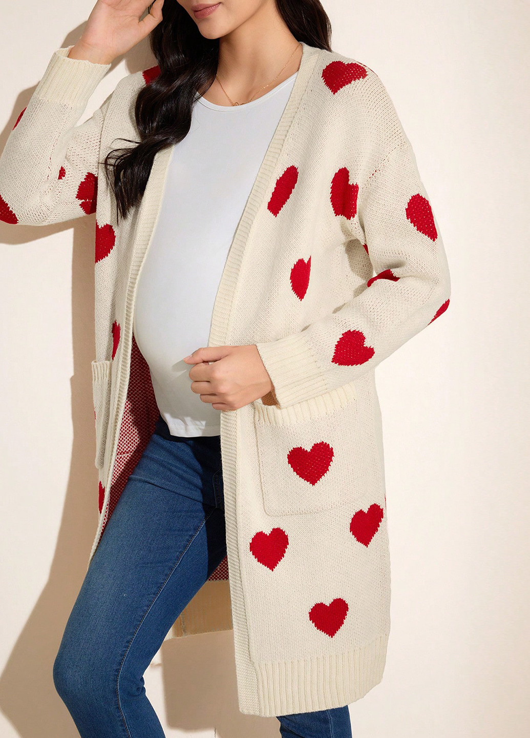 Бежевый демисезонный кардиган SHEIN