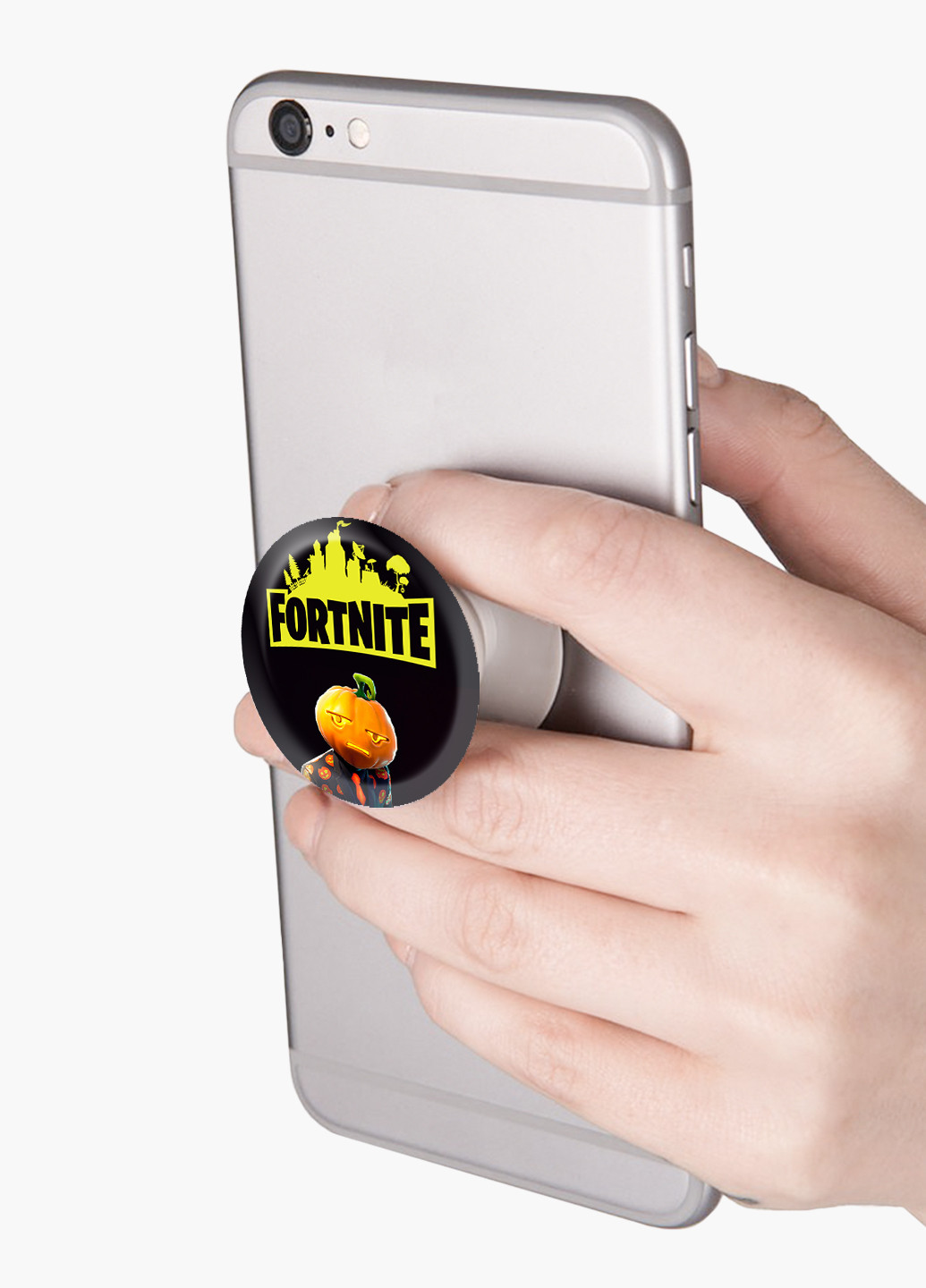 Попсокет (Popsockets) тримач для смартфону Фортнайт скін Джека Гудона (Fortnite skin Jack Gourdon Skin) (8754-2692) Чорний MobiPrint (221548628)