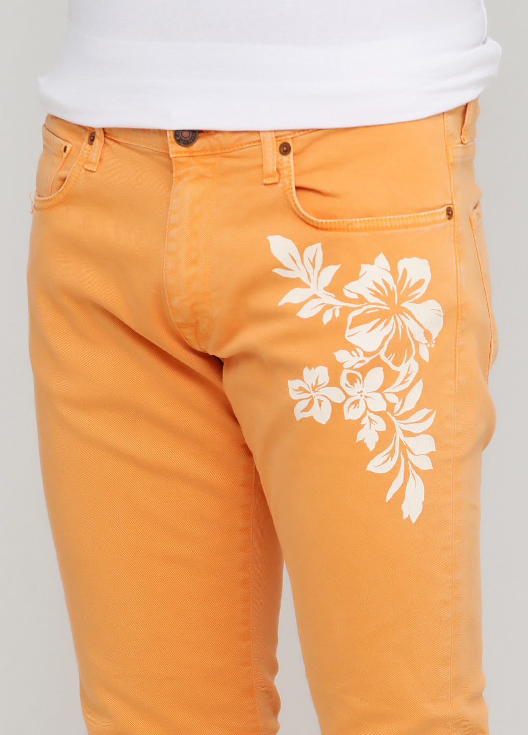 Оранжевые демисезонные прямые джинсы Religion