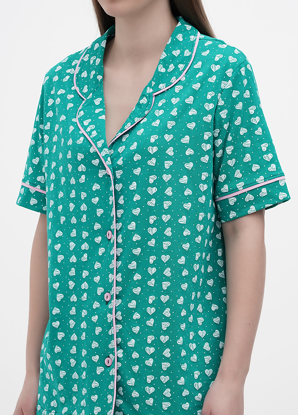 Зелена всесезон піжама (сорочка, штани, маска) Lucci