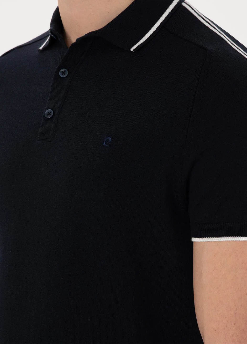 Темно-синяя футболка-поло для мужчин Pierre Cardin однотонная