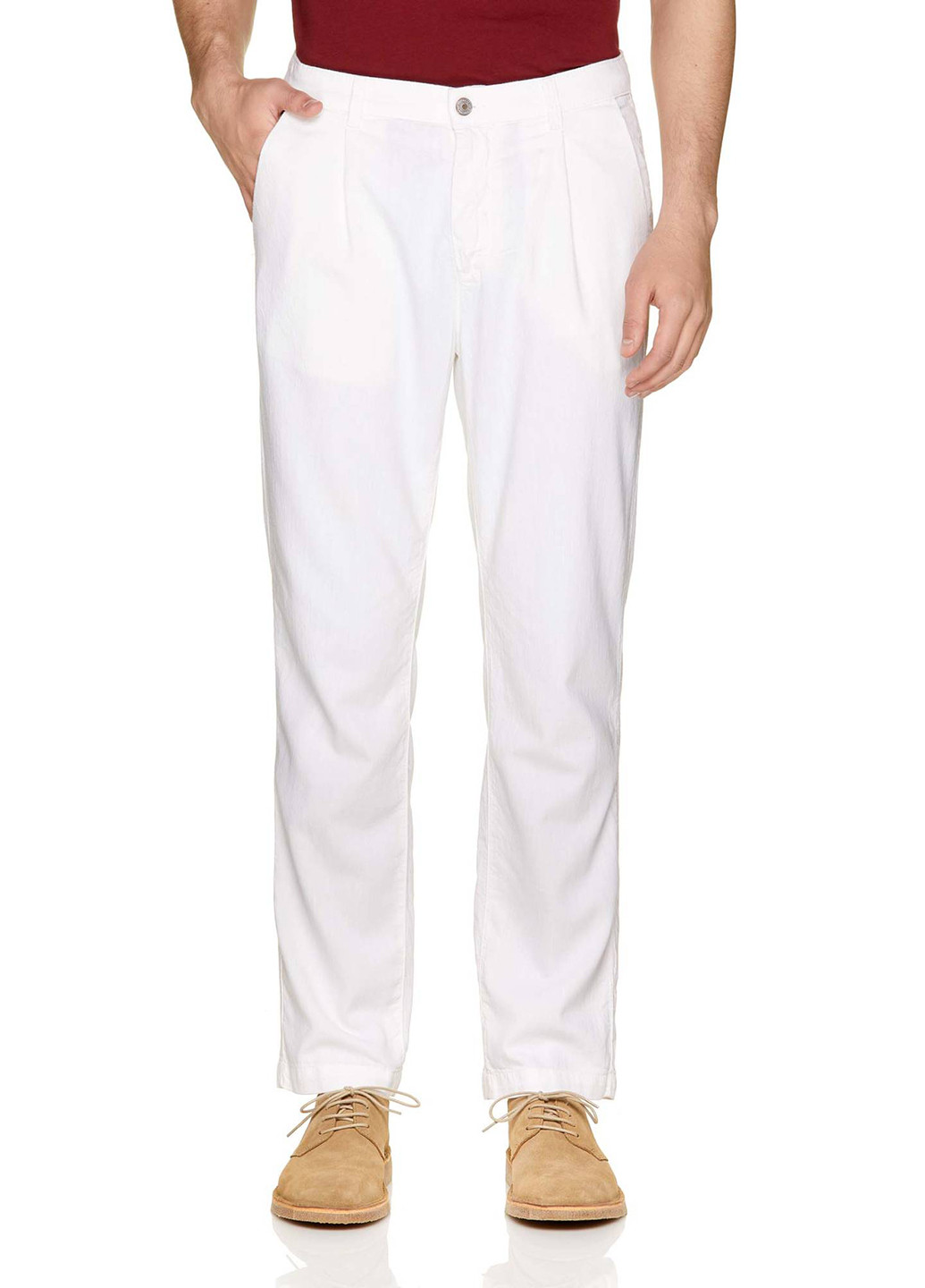 Белые кэжуал демисезонные прямые брюки United Colors of Benetton