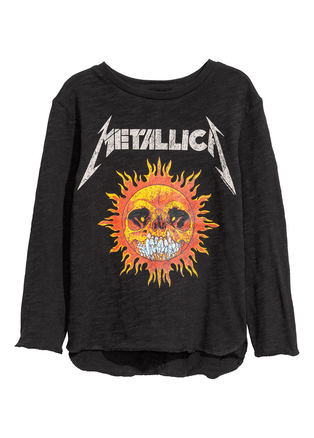 Черный демисезонный кэжуал лонгслив H&M с рисунком