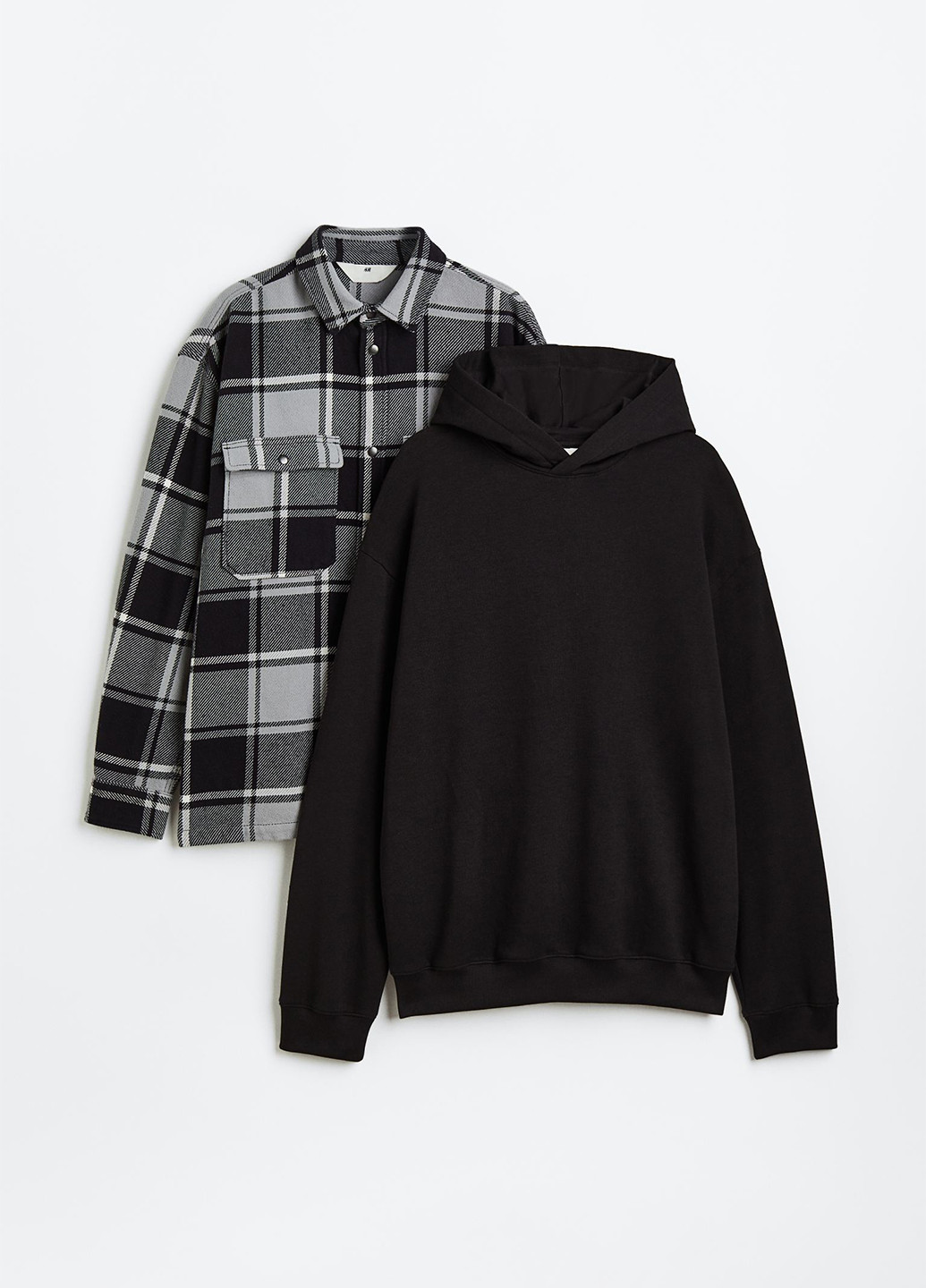 Черный демисезонный комплект (худи, рубашка) H&M