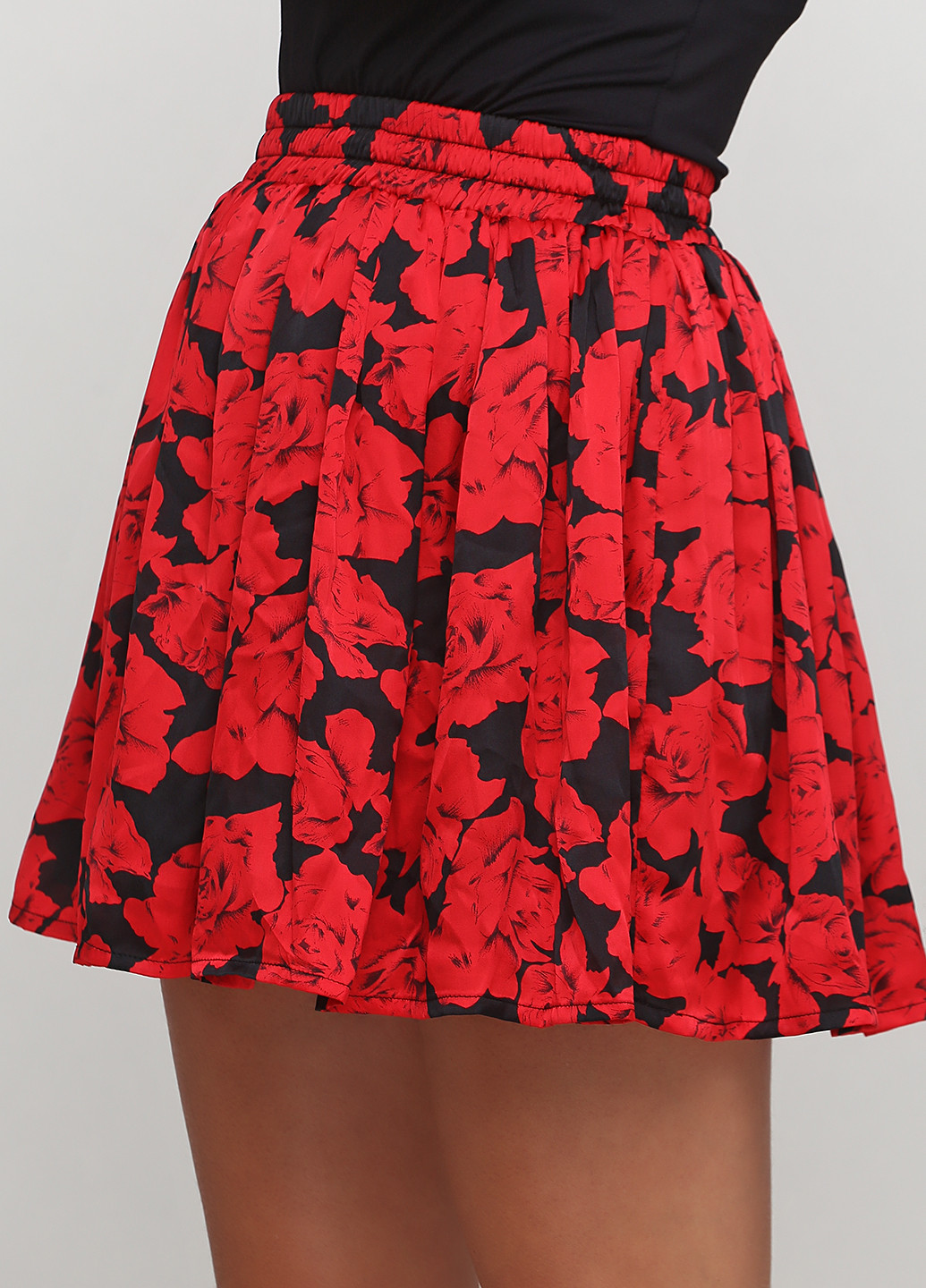 Красная кэжуал цветочной расцветки юбка NaaNaa клешированная