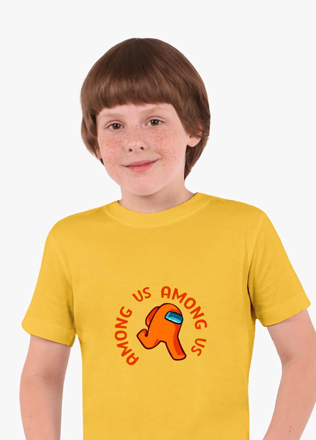 Жовта демісезонна футболка дитяча амонг ас помаранчевий (among us orange) (9224-2408) MobiPrint