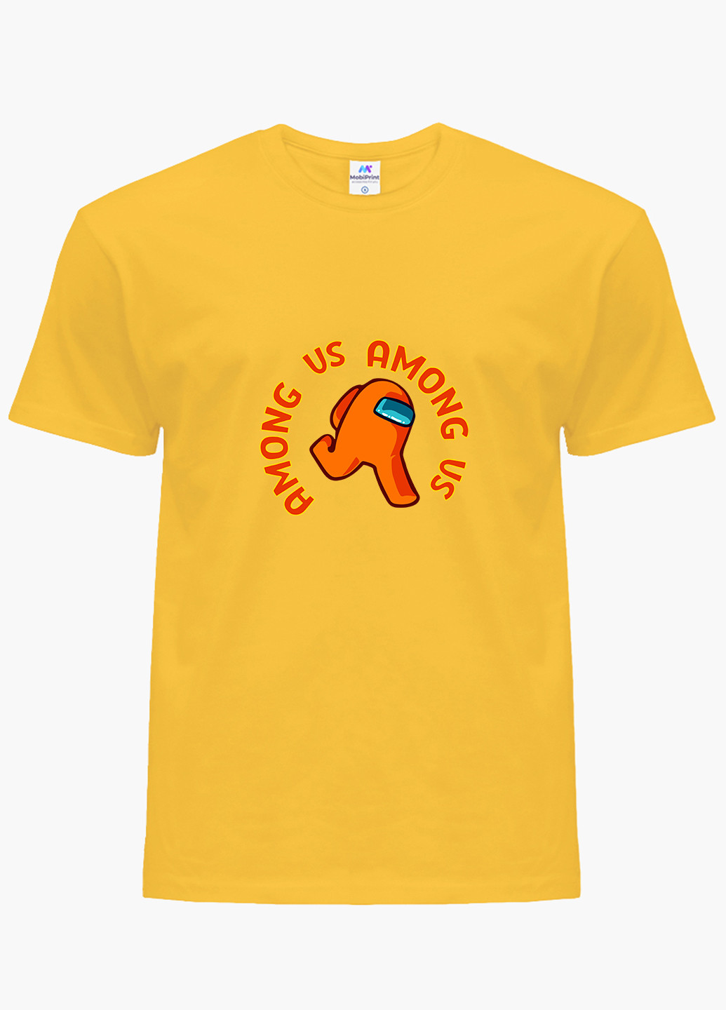 Желтая демисезонная футболка детская амонг ас оранжевый (among us orange)(9224-2408) MobiPrint