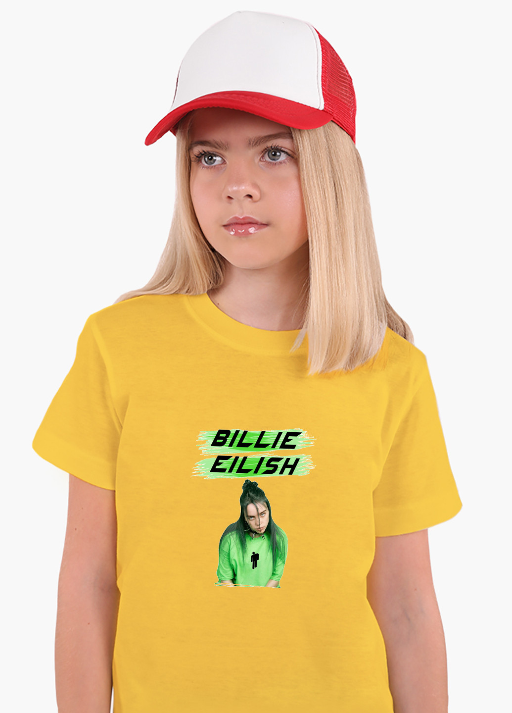 Желтая демисезонная футболка детская билли айлиш (billie eilish)(9224-1207) MobiPrint