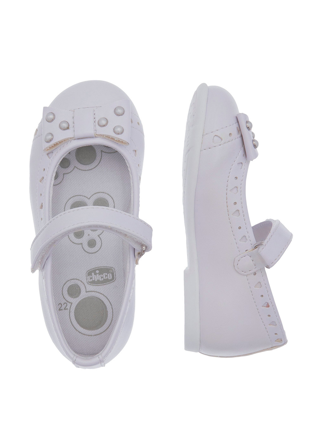 Белые туфли на низком каблуке Chicco