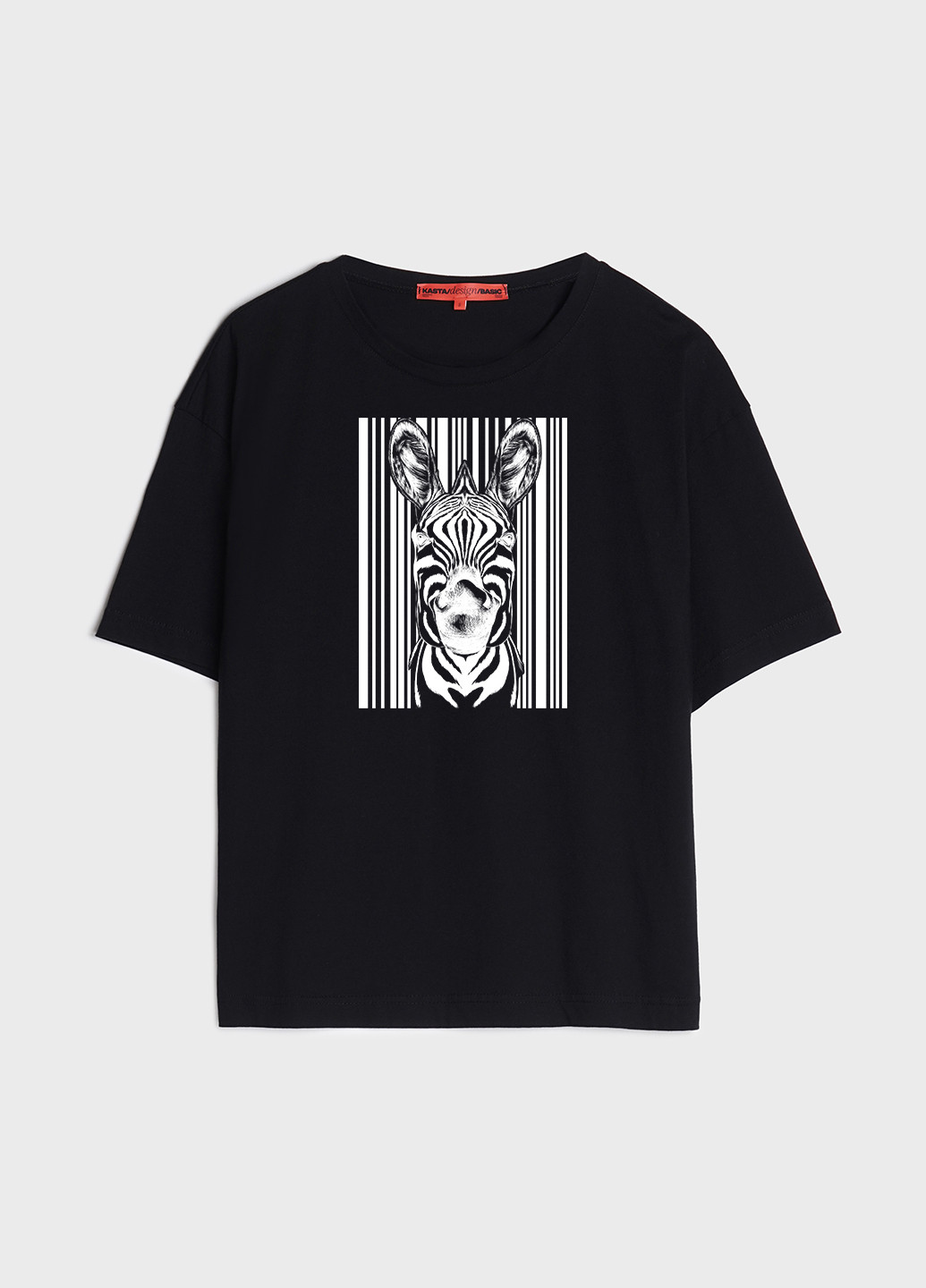 Чорна літня футболка жіноча оверсайз black zebra KASTA design
