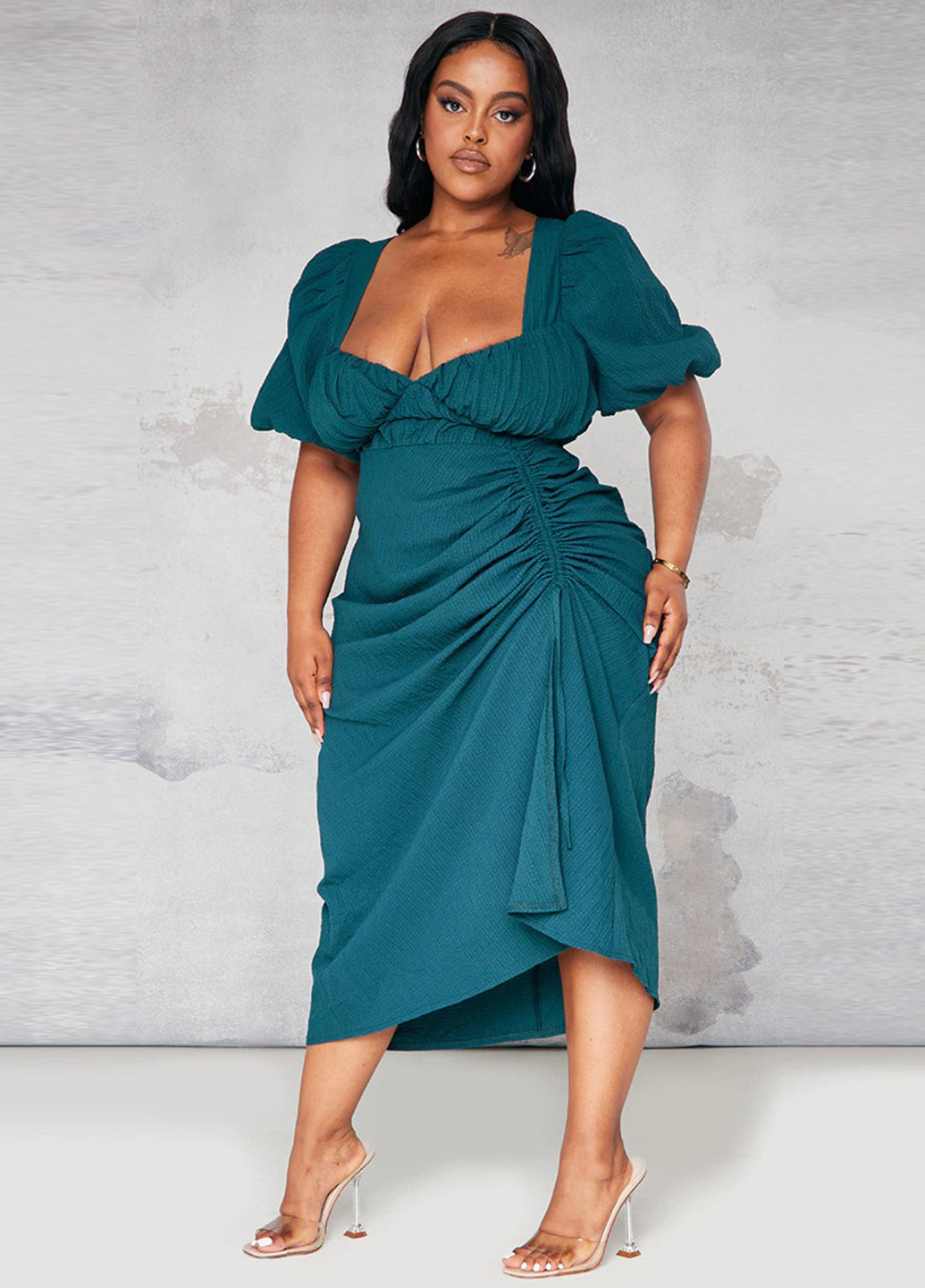 Смарагдова кежуал сукня футляр PrettyLittleThing однотонна