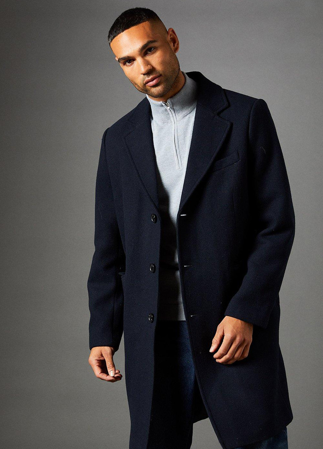 Темно-синє демісезонне Пальто однобортне Burton