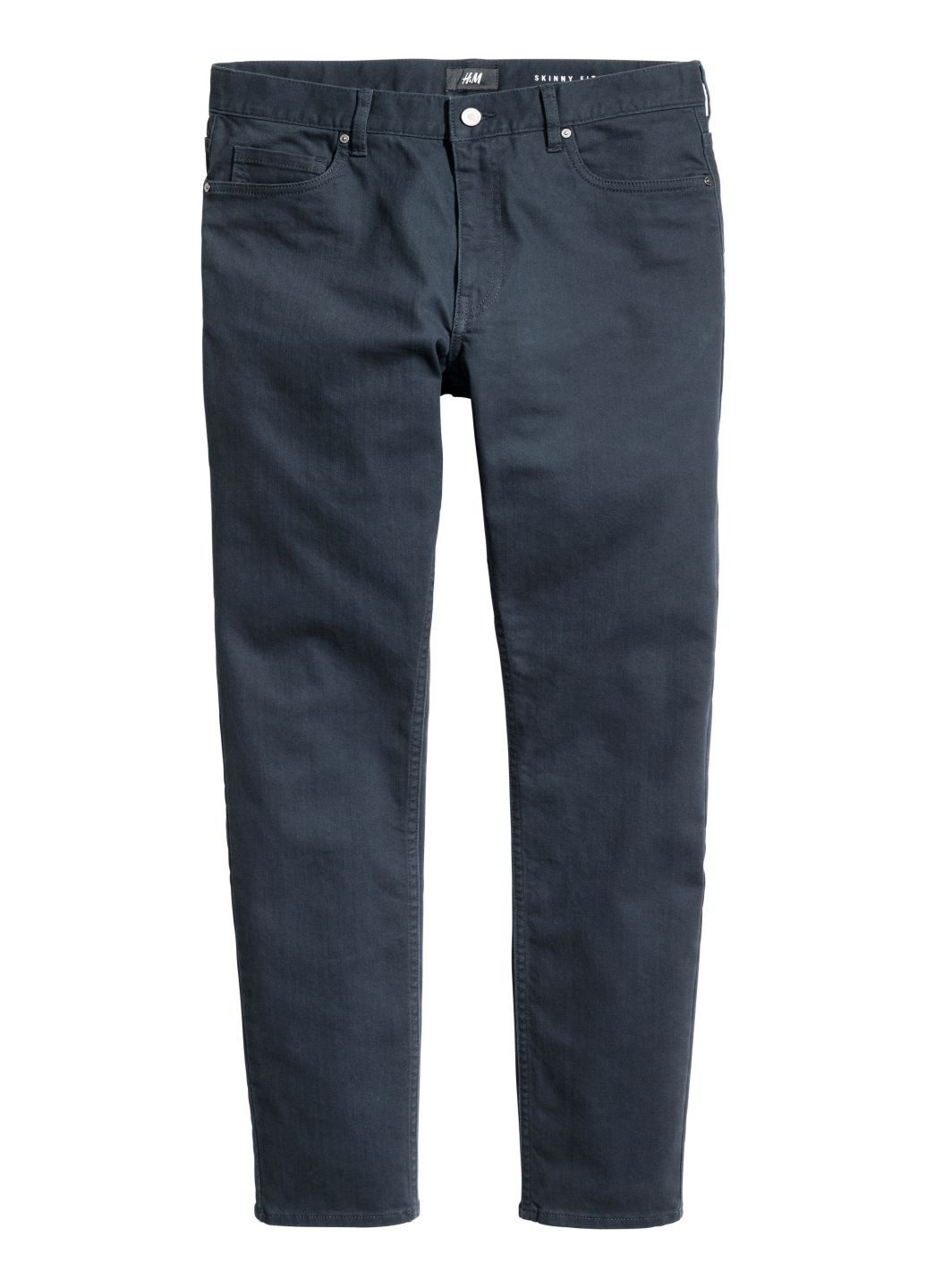 Джинси H&M скінні однотонні темно-сині джинсові бавовна