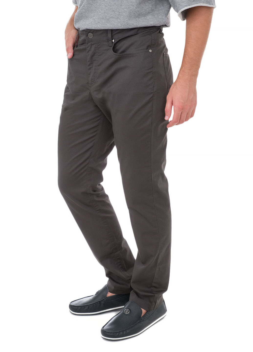 Темно-серые кэжуал демисезонные прямые брюки ARMANI EA7
