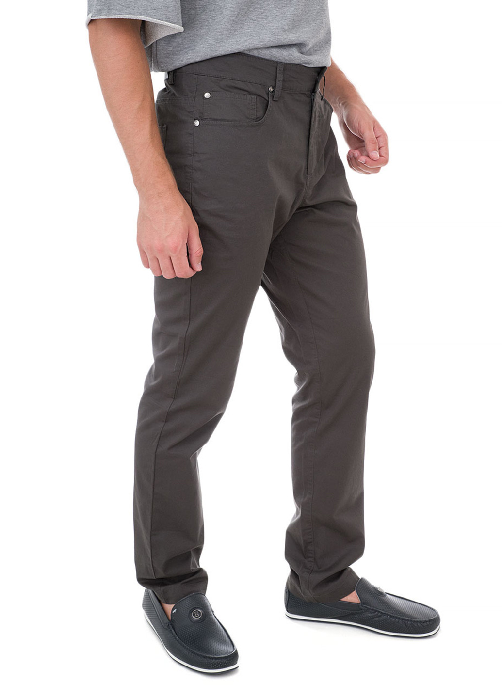 Темно-серые кэжуал демисезонные прямые брюки ARMANI EA7