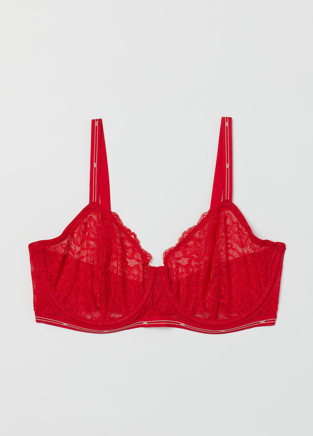 Красный бюстгальтер H&M с косточками полиамид