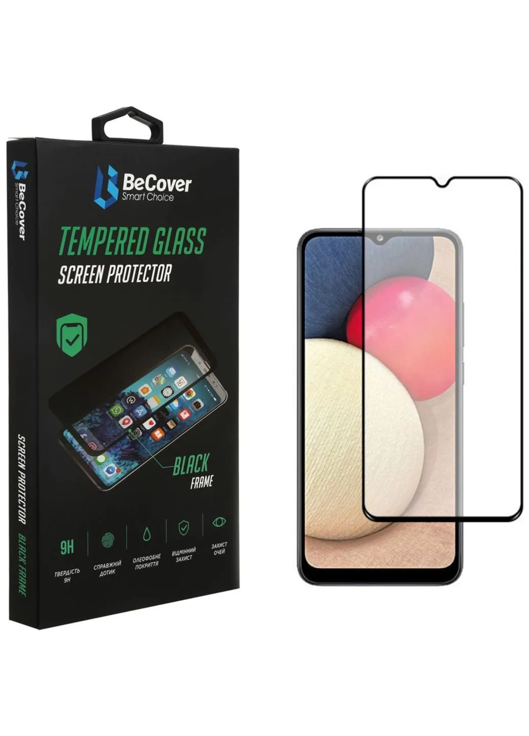 Скло захисне Samsung Galaxy A03s SM-A037 Black (706776) BeCover (252392454)