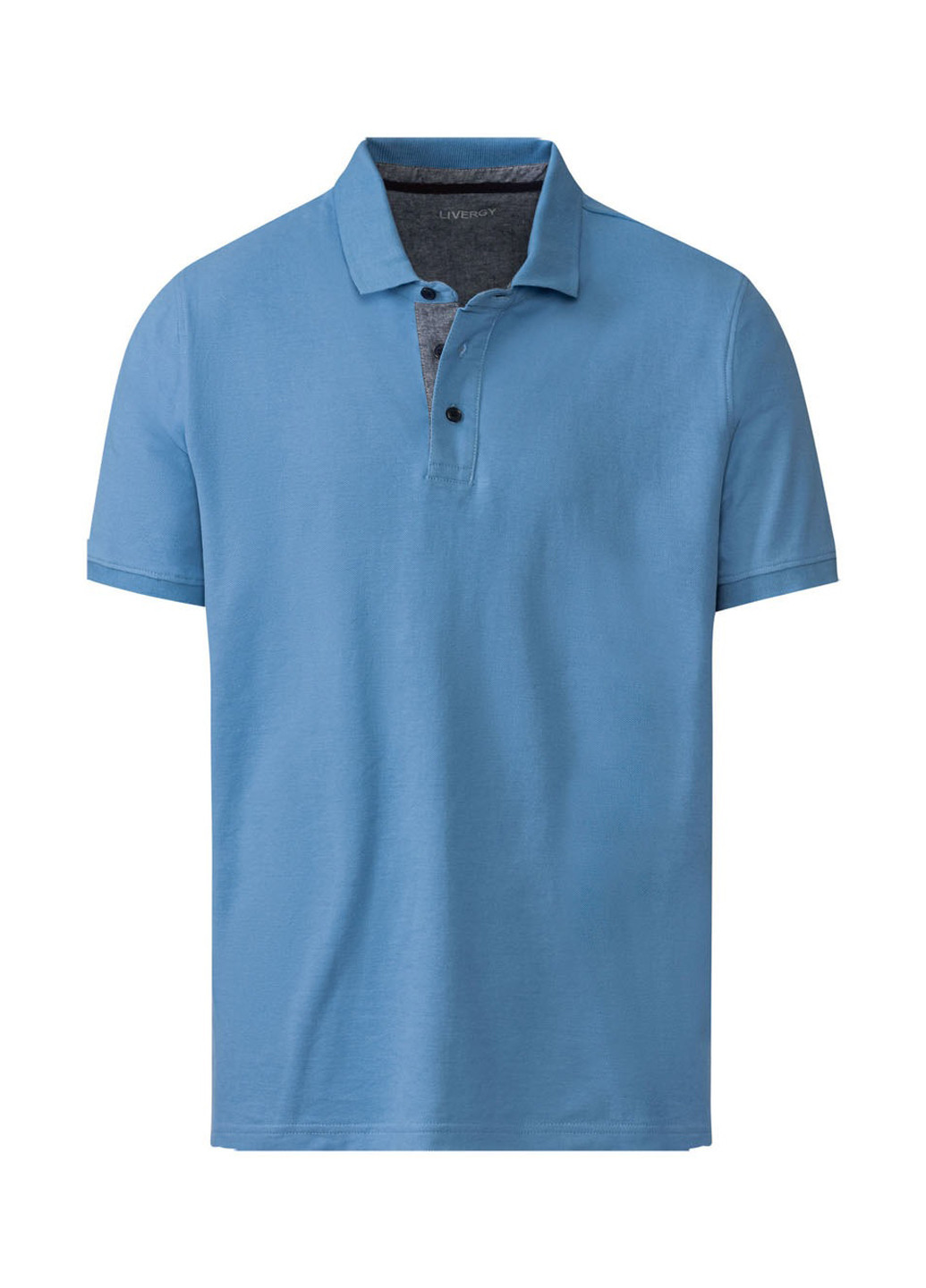 Голубой футболка-поло для мужчин Livergy однотонная