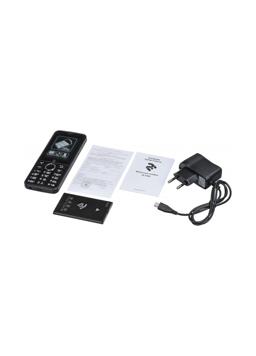 Мобильный телефон (708744071170) 2E 2E E280 2018 DualSim Black чёрный