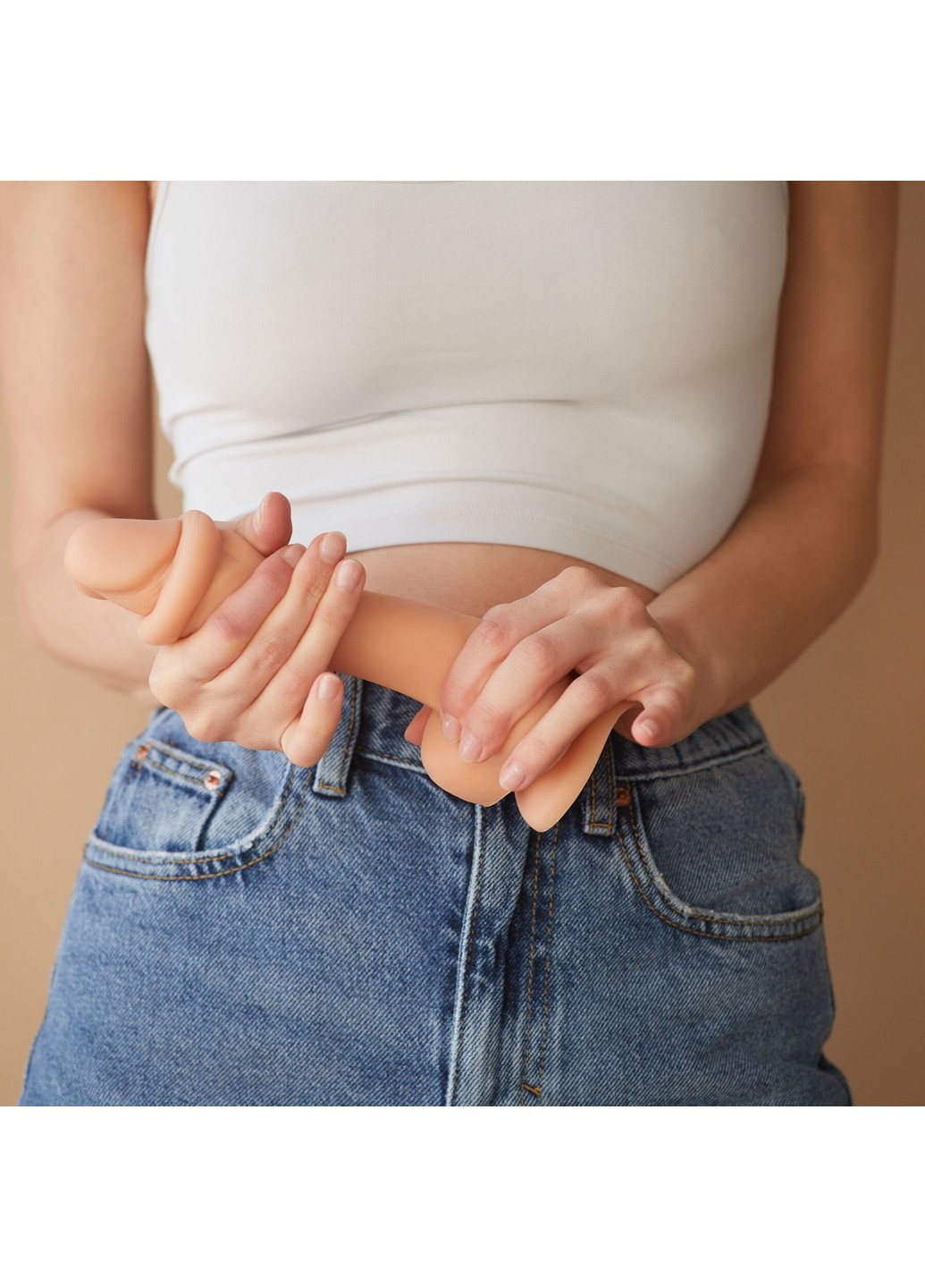 Реалістичний фалоімітатор Sliding Skin Realistic Dildo Vanille - XL, ефект рухливої шкір Strap-On-Me (254885494)