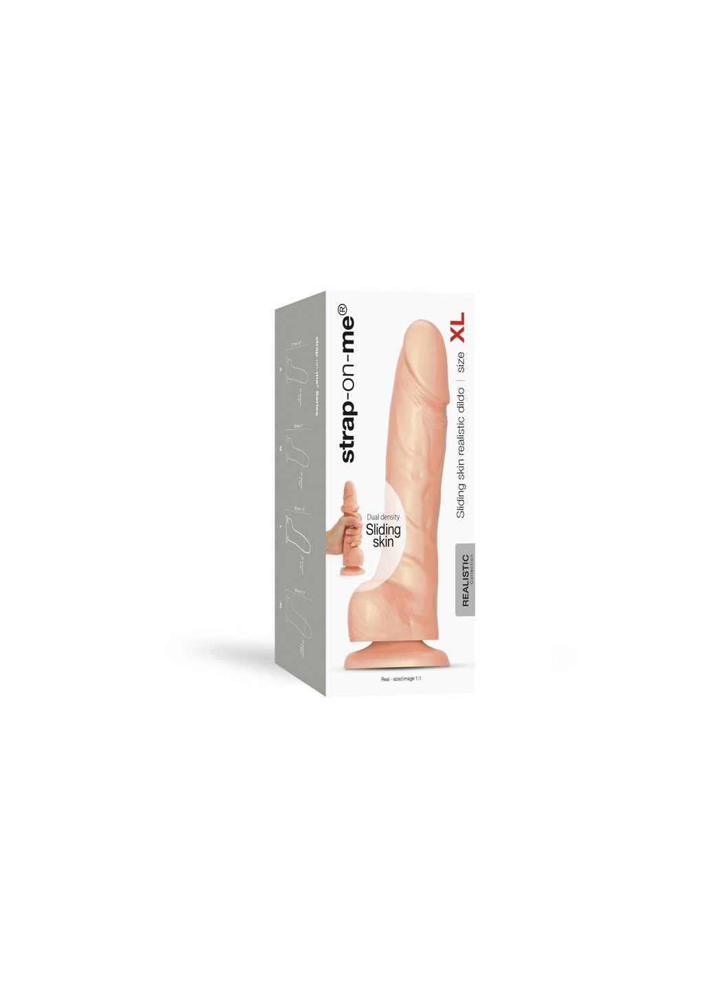 Реалістичний фалоімітатор Sliding Skin Realistic Dildo Vanille - XL, ефект рухливої шкір Strap-On-Me (254885494)
