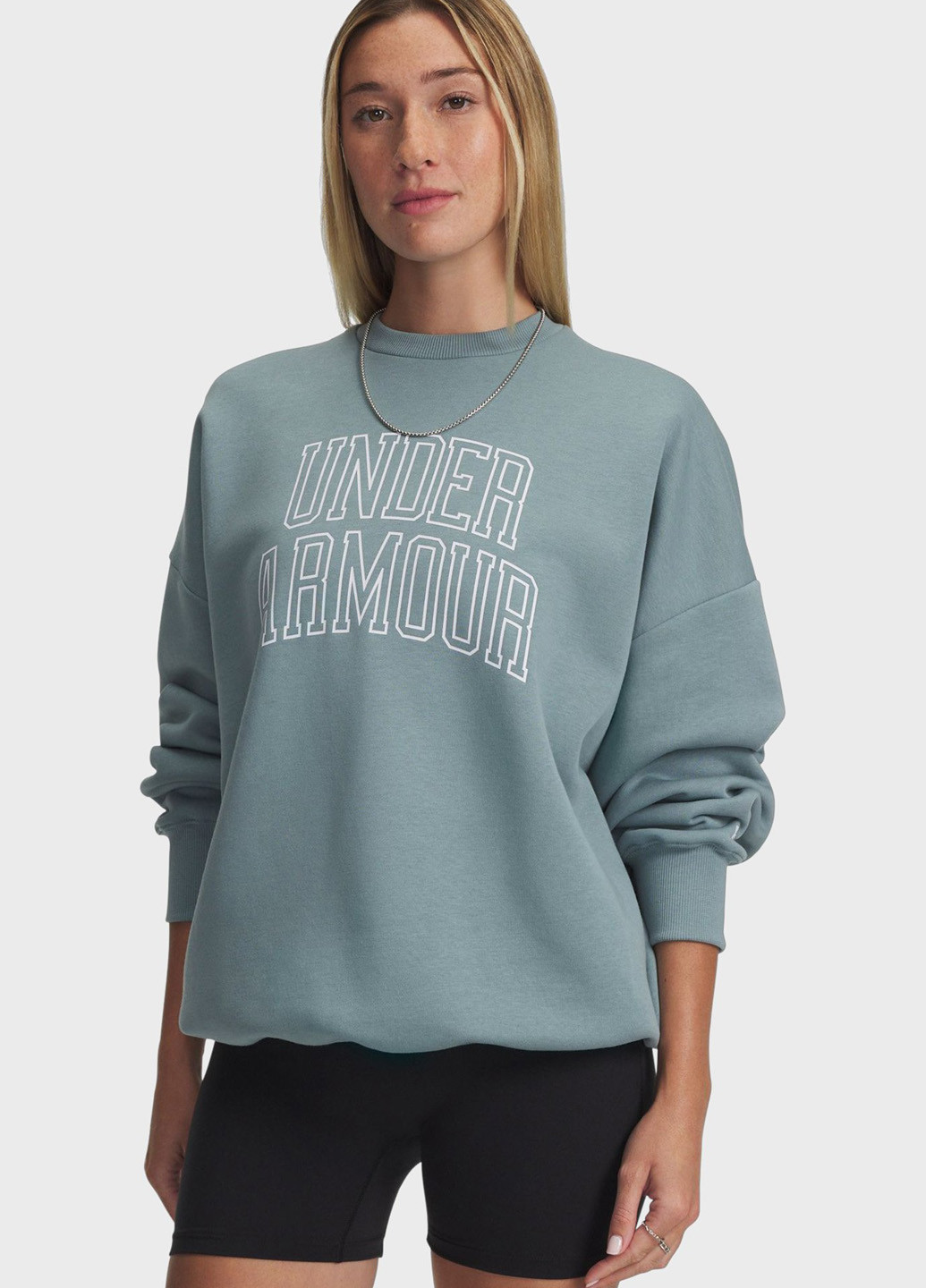 Сіро-голубий світшот Under Armour логотип без декору (366302418)