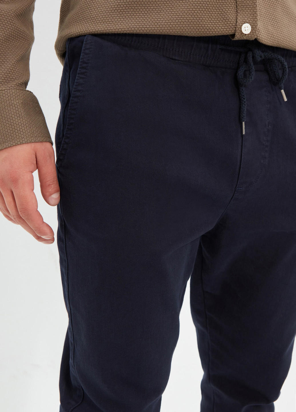 Темно-синие кэжуал демисезонные джоггеры брюки Trendyol