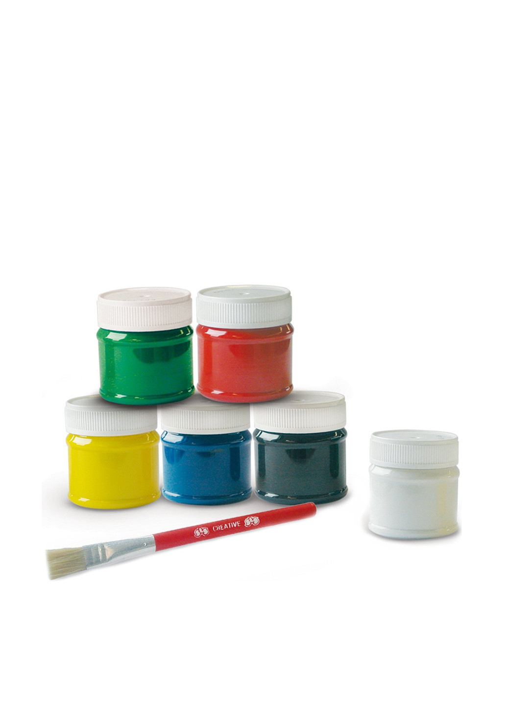 Пальчикові фарби - КВІТНІ ДОНОЧКИ (6 кольорів у пластикових баночках, пензлик) Ses Creative (140924418)