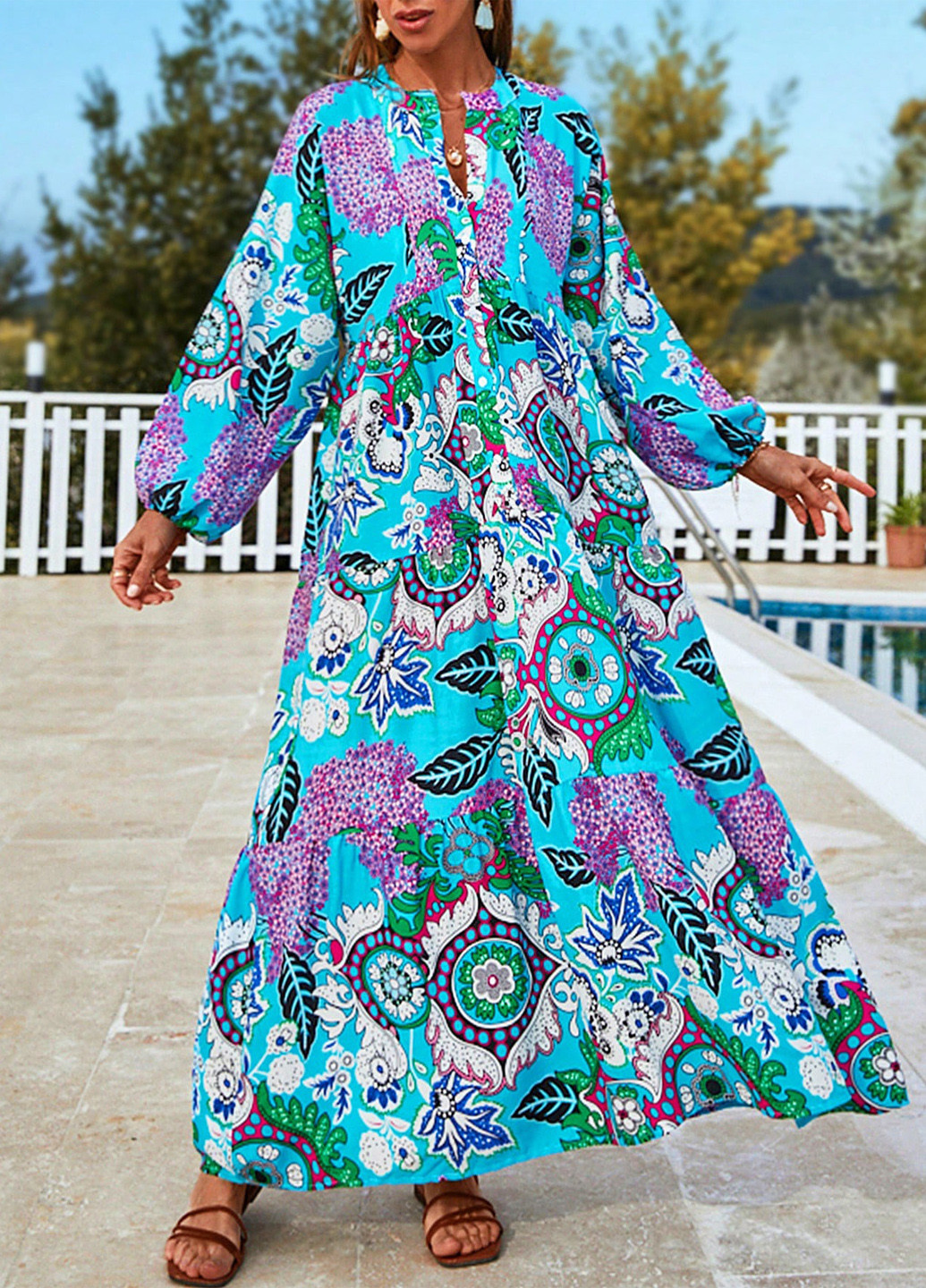 Комбінована кежуал сукня кльош SHEIN з абстрактним візерунком