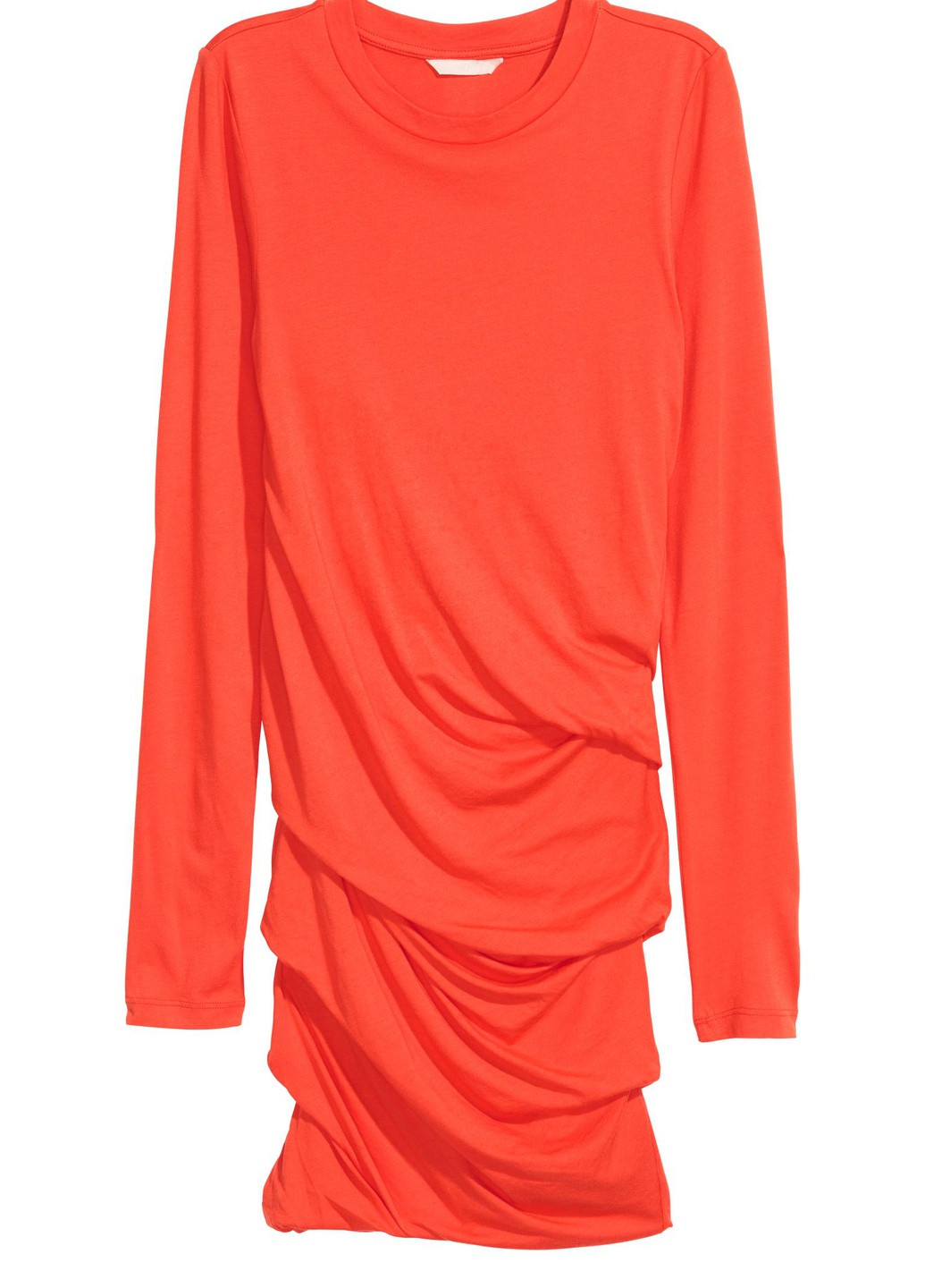 Оранжевое кэжуал платье из джерси с драпировкой H&M однотонное