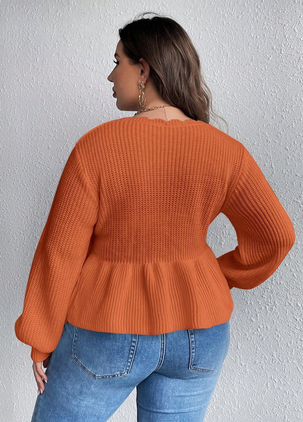 Оранжевый демисезонный пуловер джемпер SHEIN