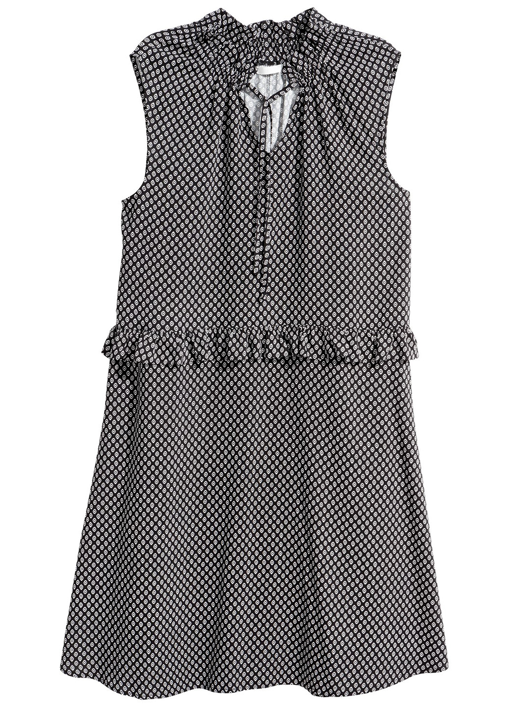 Чорно-білий кежуал плаття, сукня а-силует H&M з геометричним візерунком