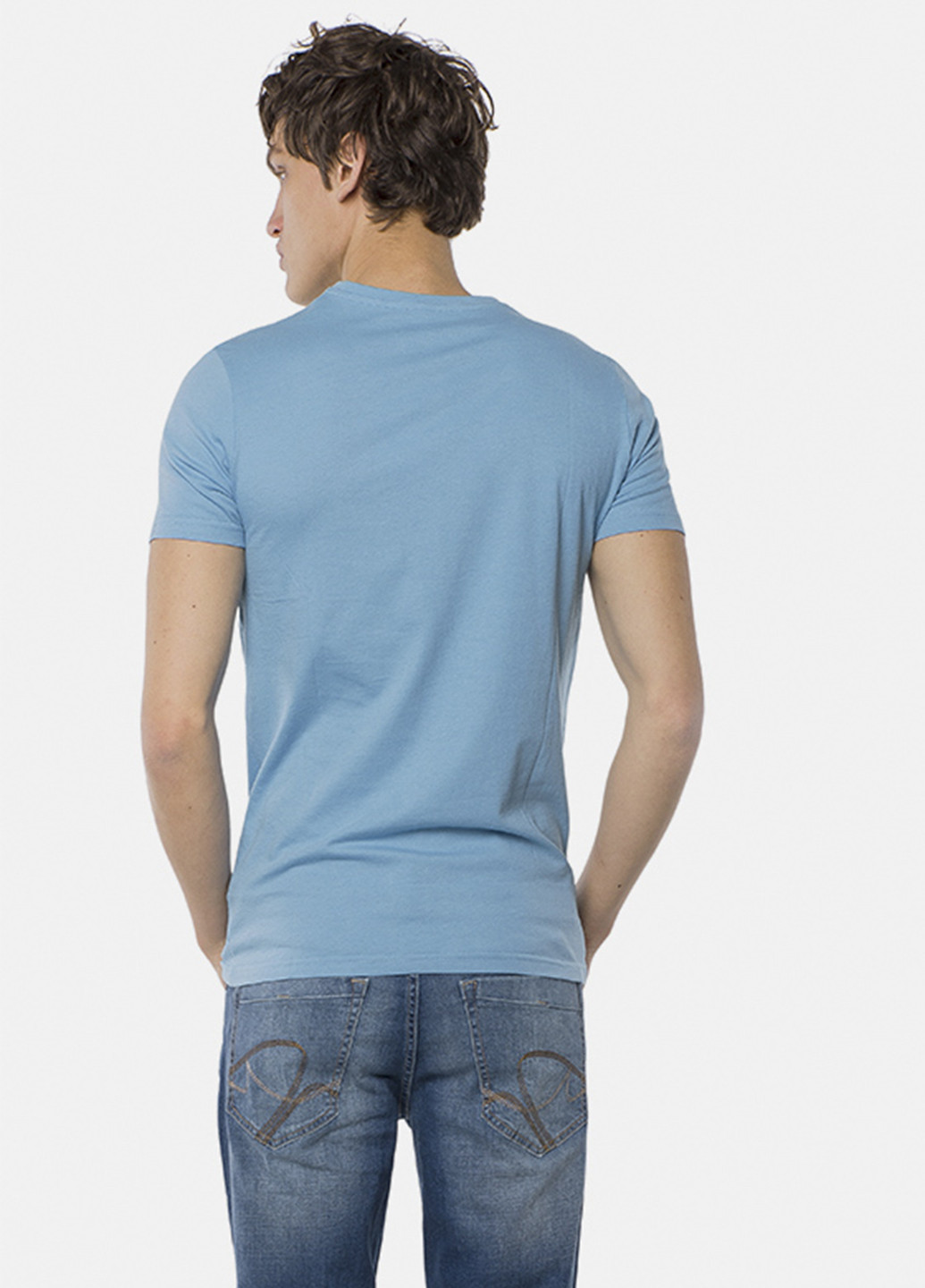 Голубая летняя футболка MR 520