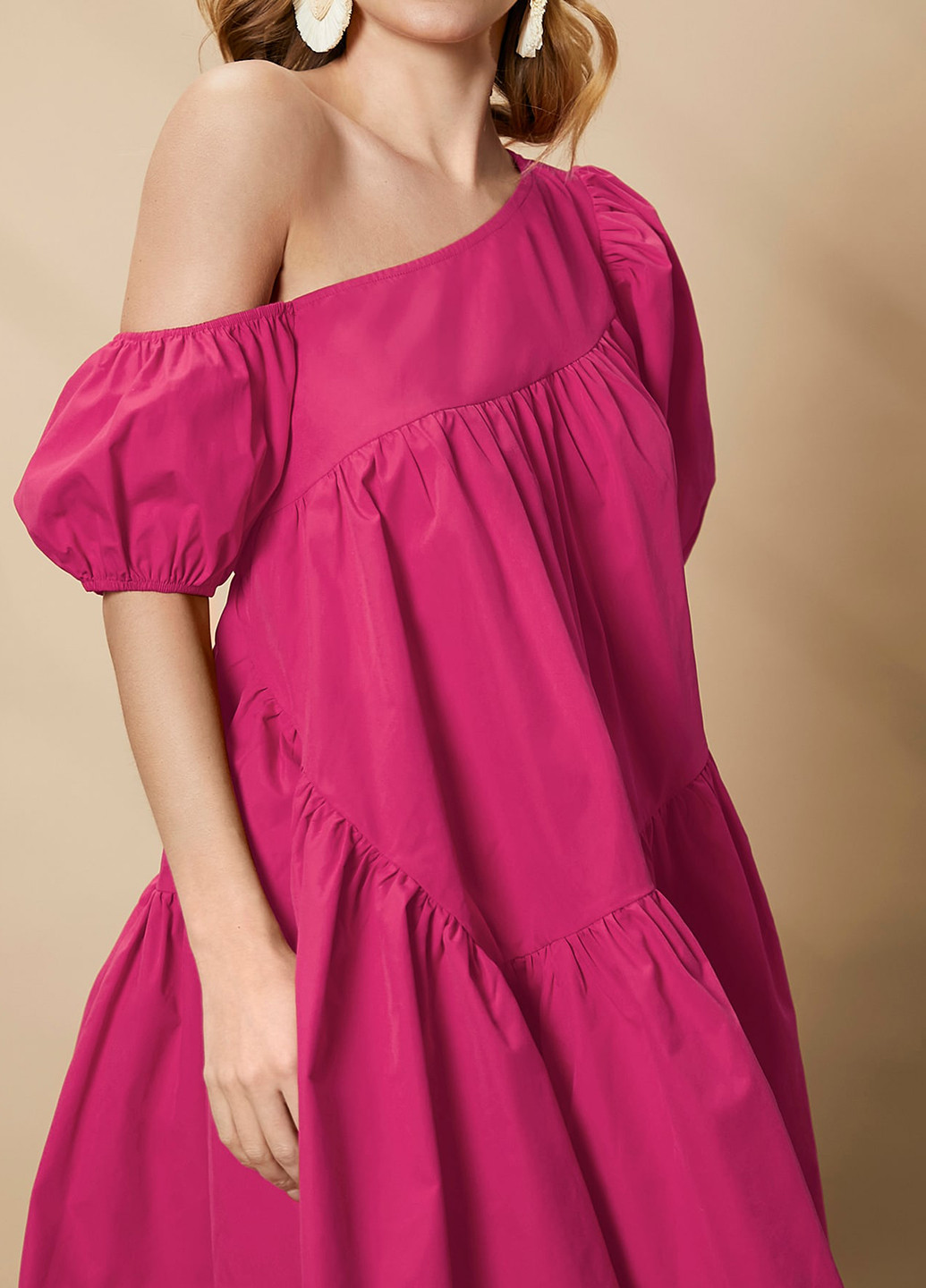 Розовое кэжуал платье а-силуэт SHEIN однотонное