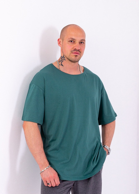 Темно-зелена футболка чоловіча (оверсайз) (p-6568) Носи своє