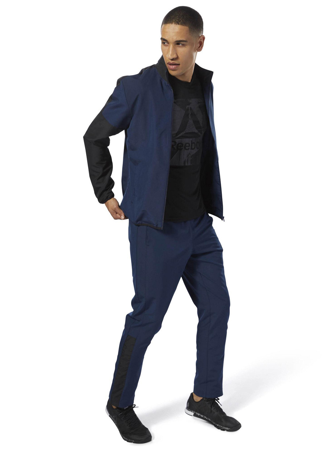 Темно-синій демісезонний костюм (толстовка, брюки) брючний Reebok