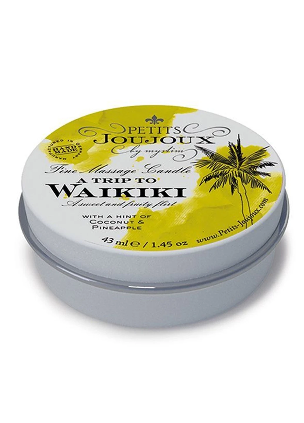 Массажная свечa - Waikiki Beach - Coconut and Pineapple (43 мл) с афродизиаками Petits Joujoux (255169366)